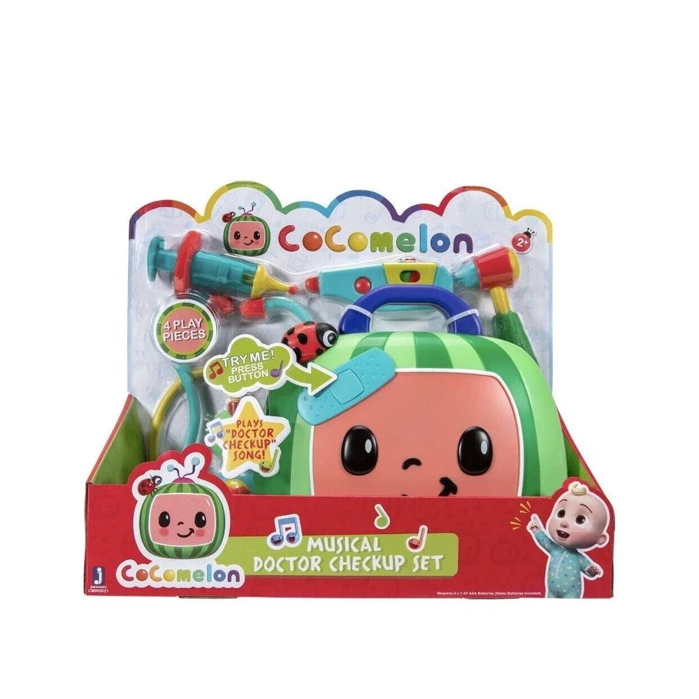 Cocomelon Musical Doctor Checkup Set Case 4 Play Pieces With Sound & Dr Song-NIB